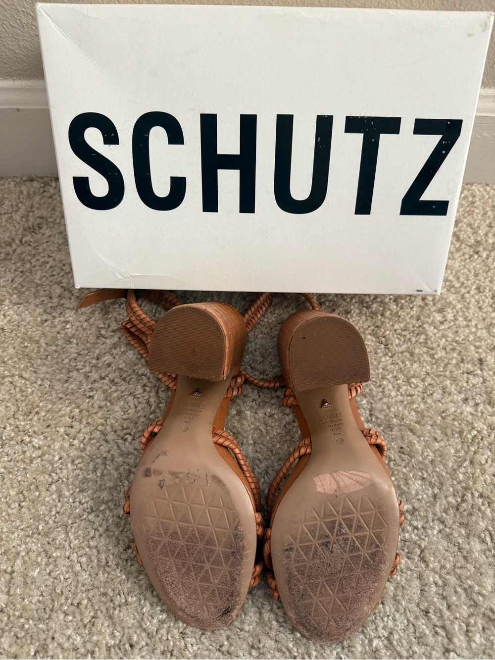 SCHUTZ Woven Block Heel Sandals - Picture 6 of 7